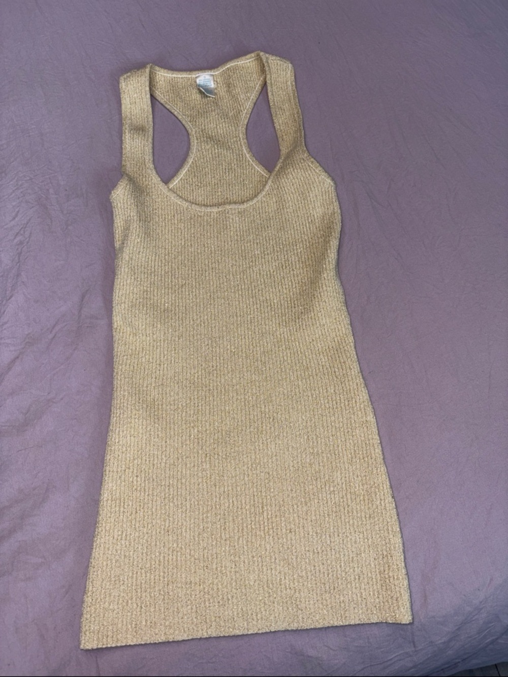 Gold Ribbed Racerback Tank top